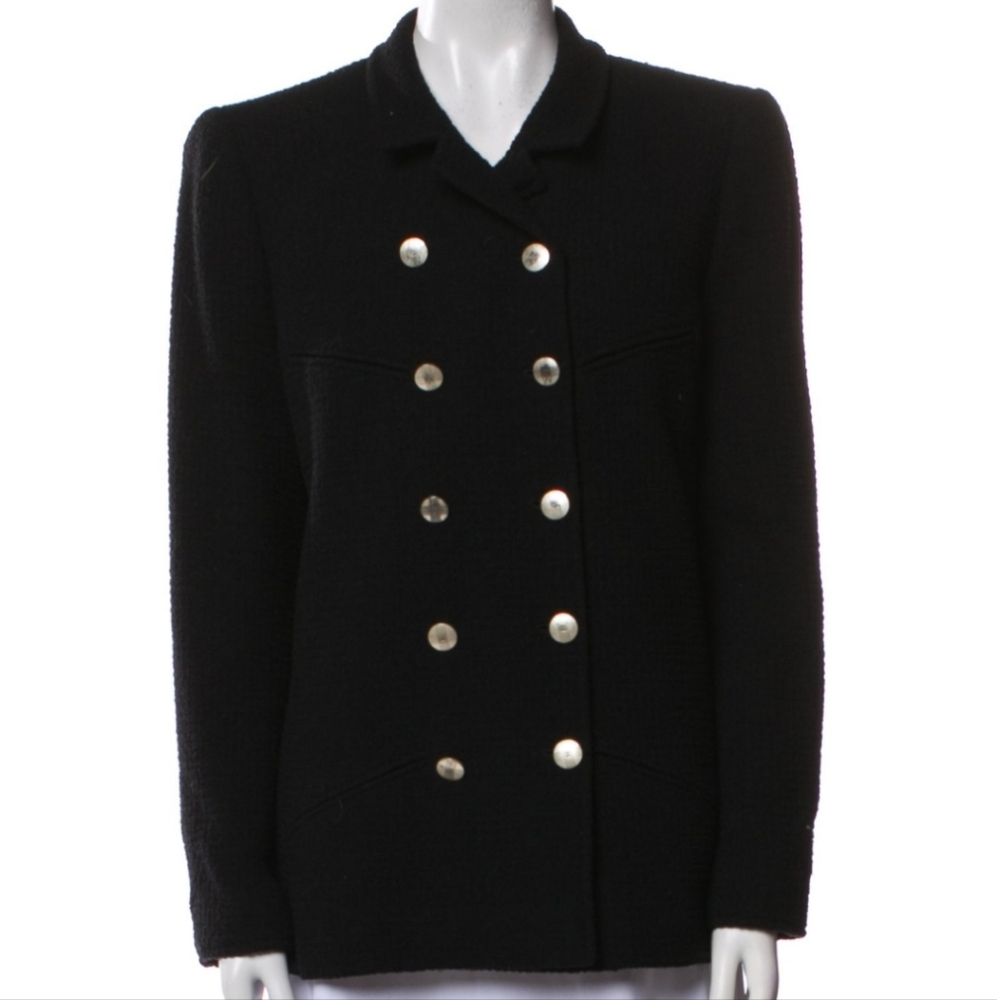 CHANEL  Double-Breasted  Wool Jacket